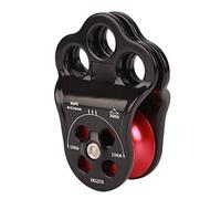 Fuerdich 30KN Dual-Bearing Hitch Climber Pulley - Aviation Aluminum Rescue Rigging Pulley w/ 3-Hole Plate for Arborist Tree Climbing, Hauling (14mm Rope Compatible)