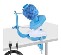 Fuerdich Avvolgitore per Gomitolo Lana, Gomitolatore per Elettrico Lana Gomitoli, 10 Once Avvolgitore per Gomitoli di Filato per Uncinetto con Clip in Gomma Antiscivolo (Blu)