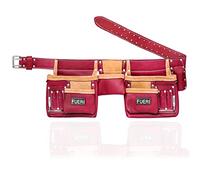 FUERI Cintura porta attrezzi da uomo, in pelle resistente, con 11 tasche, organizer per attrezzi da costruzione, con strumenti di fissaggio, stile cintura, per elettricisti, falegnami (marrone)