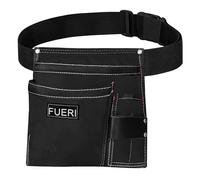 Fueri Cintura portautensili da uomo in nylon con 10 tasche, colore nero, con cintura di supporto regolabile per una vestibilità personalizzata.