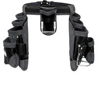Fueri Cintura portautensili FFUERI multiuso nera con 16 tasche in pelle | 100% pelle pieno fiore carpentiere Tool Pouch Framer Tool Bag | Cintura per attrezzi da costruzione per falegname elettricista