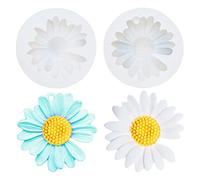 Fuerlun 2 stampi per portachiavi in resina a forma di fiore per fusione, margherita, girasole, ciondoli rotondi in resina Jeweiry, stampi per resina epossidica per silicone