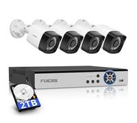 Fuers Telecamera di sorveglianza 8 CH 5 MP, per esterni, con disco rigido da 2 TB, registratore H.265 DVR, sistema di sorveglianza con visione notturna a colori, IP66 CCTV con individui