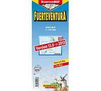 Fuerteventura 1:140 000 +++ Corralejo, Islas Canarias, Morro Jable, Puerto del Rosario, Time Zones (BerndtsonMAP) (Road Map/ Landkarte) [Folded Map/ Faltkarte]