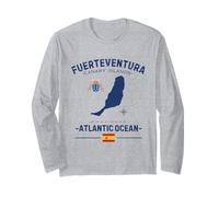 Fuerteventura Isole Canarie Vacanza Spagna Bandiera GPS Mappa Maglia a Manica