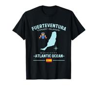 Fuerteventura Isole Canarie Vacanza Spagna Bandiera GPS Mappa Maglietta