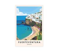 Fuerteventura Stampa su tela con stampa di viaggio, decorazione per camera da letto, ufficio, camera da letto, regalo, 40 x 60 cm