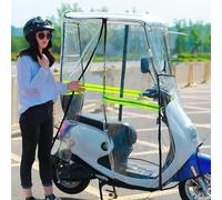 fUfIzU Ombrello per Scooter, Copertura per Ombrellone per Tettuccio per Auto con Batteria, Copertura Antipioggia Ombrello Universale per Scooter Mobilità Parasole Parapioggia,Bianca,A
