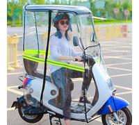 fUfIzU Ombrello per Scooter, Copertura per Ombrellone per Tettuccio per Auto con Batteria, Copertura Antipioggia Ombrello Universale per Scooter Mobilità Parasole Parapioggia,Nero,A