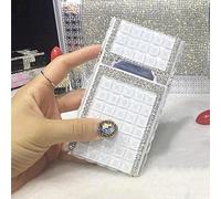 fUfIzU Portasigarette Accendino, Lusso Elettrico USB Bobina Ricaricabile di Sicurezza Antivento Senza Fiamma Mini Portasigari Sottile E Portatile Scatola Tascabilecristallo con Strass Glitter,Bianca