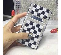 fUfIzU Portasigarette Accendino, Lusso Elettrico USB Bobina Ricaricabile di Sicurezza Antivento Senza Fiamma Mini Portasigari Sottile E Portatile Scatola Tascabilecristallo con Strass Glitter,A