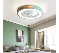 fUfIzU Ventilatore Da Soffitto A LED Da 60 W Con Illuminazione Silenzioso Moderno in Legno Ventilatore Intelligente Invisibile Lampada Da Soffitto Ventilatore Da Soffitto Ultra Silenzioso,Verde