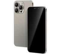 FufoneUS Display falso giocattolo cellulare metallico modello replica non funzionante 1:1 telefono per telefono 15 Pro Max giocattolo falso telefono cellulare (Fur 15 Pro Max titanio schermo nero)