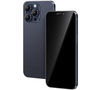 FufoneUS Display falso giocattolo telefono cellulare metallico modello replica non funzionante 1:1 telefono per telefono 15 Pro giocattolo falso telefono cellulare (Fur 15 Pro schermo nero blu)
