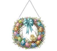 FUFRE Diamond Painting Pasqua, fai da te Diamond Painting Quadro per finestre, double face, per bambini, decorazione pasquale fai da te per interni ed esterni