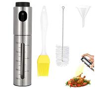 FUFRE Spray Olio in Acciaio Inossidabile, Vaporizzatore Olio per Friggitrice ad Aria Spray di Cottura Bottiglia Spruzzatore Olio con Spazzola e Imbuto per Cottura, Salata, Pane, Barbecue, 100 ml (B)