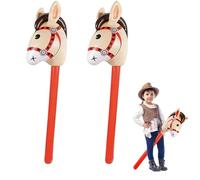 fufupaw 2 cavalli a spina, cavallo, cavallo a spina, hobby, cavallo gonfiabile, ideale come regalo, per feste a tema (beige)