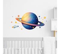 FUFUQUARE Cartoon Pianeta Adesivi Murali Stelle Colorate Rocket Arte Murale Decalcomanie Vinile Rimovibile per Bambini Camera da Letto Soggiorno