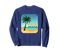 Fuga di Vacanza in Paradiso Tropicale di Palm Beach Felpa, Unisex per Adulti, Navy, M