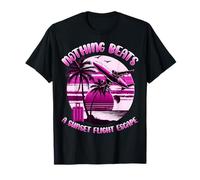 FUGA DI VOLO AL TRAMONTO - STILE TROPICALE VACAY PER LEI Maglietta