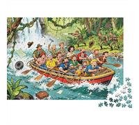 Fuga in barca del fiume della giungla Puzzle in Legno Impermeabile DIY Puzzles Da 1000 Pezzi Regali Per Adulti Divertenti Per Decorazioni Domestiche