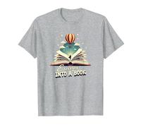 Fuga in Un Libro: Magica Avventura di Lettura Maglietta, Uomo, Grigio Melange, L