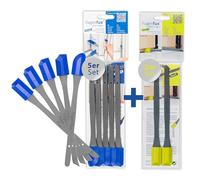 FUGENFUX® Set professionale: Classic 5 + Small - Speciale estrattore per fughe - Piastra per fughe di qualsiasi dimensione - Estrattore per fughe con punta magica rivoluzionaria per punto estremamente