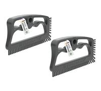 FUGINATOR® Set di 2 spazzole per fughe in grigio/grigio - Spazzola per la pulizia delle fughe in bagno, WC, cucina, ecc. - Pulizia di piastrelle e pavimenti - Pratica spazzola per fughe e piastrelle