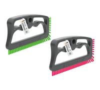 FUGINATOR® Spazzola per fuga grigio/verde e grigio/rosa - Pulizia delle fughe in bagno, WC, cucina, ecc. - Piastrelle e pavimenti - Pratica spazzola