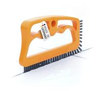 FUGINATOR® Spazzola per fughe - Spazzola per la pulizia delle fughe del bagno, WC, cucina, Pulizia di pareti e pavimenti - Pratica spazzola per fughe e piastrelle - arancione/grigio