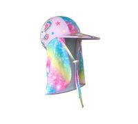 FUGLUS 1 cappello da sole per bambini, cappello estivo con protezione UV, cappello da pesca piccolo e colorato con cavallo, cappello a tesa larga con copertura per il collo per neonati e bambini, rosa