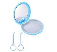 FUGLUS 1 Pezzi Porta Bite Dentale,Porta Apparecchio Denti,Custodia è Custodia Apparecchio,Guarnizione Antimuffa e Anti Polvere,Scatola per Protesi Dentale, Adatta per Dentiere e Ortodonzia(blu)