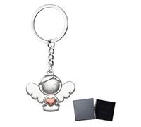 FUGLUS 1 pezzo Portachiavi angelo custode, ciondolo portafortuna, angelo con cuori per esami o auto, adatto come regalo per donne, fidanzate, colleghe(Mamma Angelo)