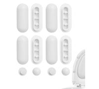 FUGLUS 12pcs Paracolpi per Sedili WC, Paraurti del Sedile del Water Set Gommini per Copriwater, Accessorio del Paraurti per WC, Ammortizzatore, Copri Sedile di Ricambio per Sedile WC Toilette,Bianco