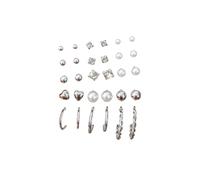 FUGLUS 15 paia Set Perla Zirconi Orecchini Con Perno Strass Vestito Orecchini Per Le Donne Orecchini A Cerchio Orecchino Di Perla Orecchini Delle Viti Prigioniere Per Gli Uomini Gioielli