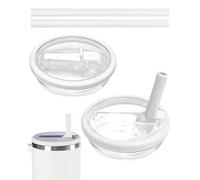 FUGLUS 2 Coperchi per Stanley antigoccia con 2 cannucce,Coperchio per tazza Stanley da 40 oz,Ricambio per tazza Stanley,Ricambio riutilizzabile anti-perdite e anti-polvere per tazza Stanley - Bianco