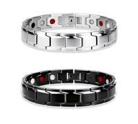 FUGLUS 2 pcs Bracciale in Rame Magnetico,Bracciale magnetico,Bracciale magnetico staccabile,per artrite Sollievo dal Dolore Prime Magnet Terapia e bracciali antidolorifici Aumento dell'energia