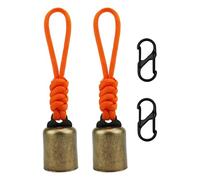 FUGLUS 2 Pezzi Campanelli Anti Orso,Moschettone con Campanello Dell'Orso, Campanelli Orso per Gli Escursionisti,Campana 'Orso Rumorosa, per Escursionismo Campeggio attività All'Aperto(Arancione)