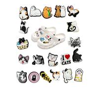FUGLUS 20 PCS Ciondoli per Scarpe,Accessori per Crocs per la Serie Summer Cat,Shoe Charm per Zoccoli,per Ragazzi,Ragazze,Adolescenti,DIY,Regalo per Feste di Compleanno