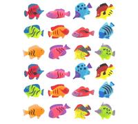 FUGLUS 24pcs Pesci Tropicali e Decorativi per la Vita Marina, Modelli Simulati di Animali Marini, Mini Giocattoli in Plastica Morbida per Bambini, Accessori per Feste a Tema Spiaggia