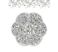FUGLUS 2500 Pcs AB Strass Termoadesivi per Tessuti brillantini per Tessuti Strass Termoadesivi 7 Taglie 1,5~4,8mm Brillantini per Tessuti Termoadesivi per Vestiti, Scarpe