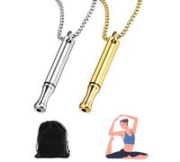 FUGLUS 2Pcs Collane Respiratorie,Collana Ansia Respiratore,Collana Respiratoria per Smettere di Fumare,Collane per Alleviare lo Stress, Esercizi di Respirazione per Meditazione per Uomini Donne