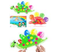 FUGLUS 2pcs Dinosauri morbidi e sensoriali per l'ordinamento dei colori - educativo Riconoscimento dei colori e abilità motorie Giocattolo da viaggio silenzioso per bambini di 3 anni