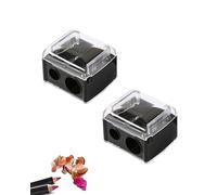 FUGLUS 2Pcs Temperamatite di Bellezza,Temperino Matita Occhi,Temperino Doppio per Matite Cosmetiche,Temperamatite Trucco Adatto per Eyeliner, Matita per Sopracciglia (Nero)