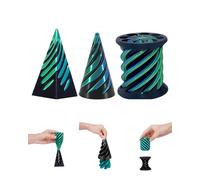 FUGLUS 3 PCS 3D Stampato Spiral Cone Fidget Toy, Impossibile Piramide Scultura Passthrough, Decorazioni per il Desktop Giocattolo di sollievo da stress per bambini regalo adulti，Fidget toys semplici