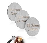 FUGLUS 3 Pz Schermo per Caffè Espresso 51mm, Schermo per Espresso Riutilizzabile in Acciaio Inox 1mm/1.7 mm/2mm di Spessore, Puck Screen Filtri per Caffè Espressos Filtro Cestino (58.5mm)