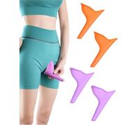 FUGLUS 4 pezzi di orinella per donne, aiuto per pipì,urinale da donna, riutilizzabile per donne,orinatoio,femminile,imbuto in silicone portatile, per viaggi,escursioni,campeggio, auto, festival