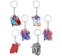FUGLUS 6 pezzi portachiavi a forma di cuore, personalizzabile, per infermiera, compleanno, anniversario, regalo di amicizia, regalo per uomini e donne, regalo di addio, a colori