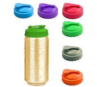 FUGLUS 6 Pezzi Tappi in Silicone per Lattine di Bevande,Con beccuccio versatore e guarnizione,Coperchi Antipolvere Riutilizzabili per Birra,Cola e Bibite,Facile da Pulire,Anti-Perdita (6 Colori)