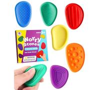 FUGLUS 6PCS Pietre antistress fatte a mano Autismo Bisogni speciali Giocattoli antistress Set Giocattoli antistress Adatti per adulti Bambini Studenti,antistress bambini,anti stress adulti
